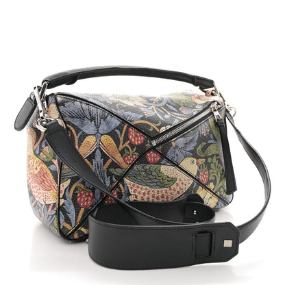 Loewe X WILLIAM MORRIS Calfskin Puzzle Bag Black Multicolor 3 of 12