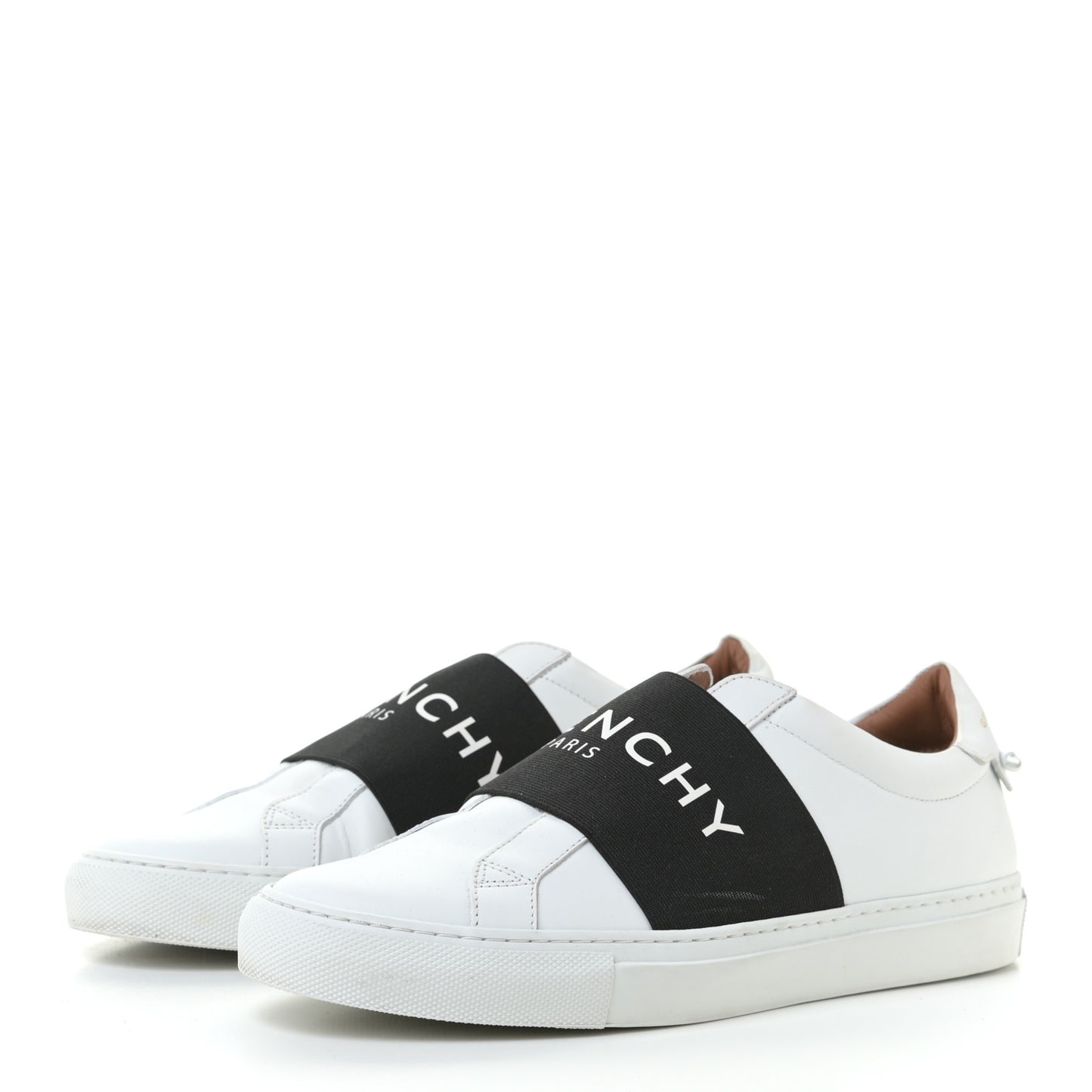 Calfskin Band Logo Womens Urban Street Sneakers 39.5 White Black