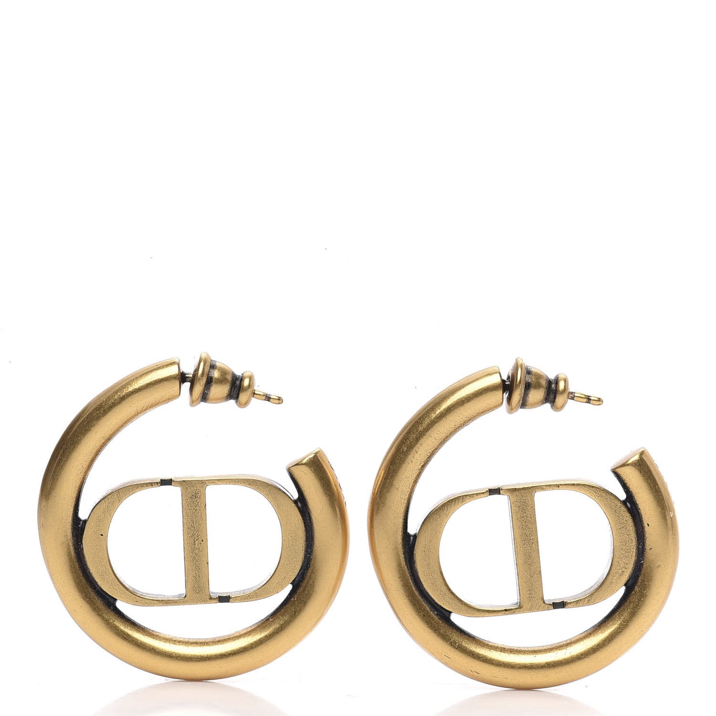 Metal 30 Montaigne Hoop Earrings Aged Gold