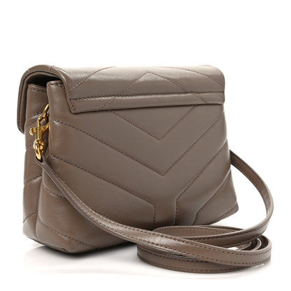 Saint Laurent Calfskin Y Quilted Monogram Toy Loulou Crossbody Bag Taupe 3 of 9