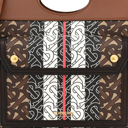 Burberry E-Canvas Monogram Stripe Mini Pocket Bag Bridle Brown 8 of 10