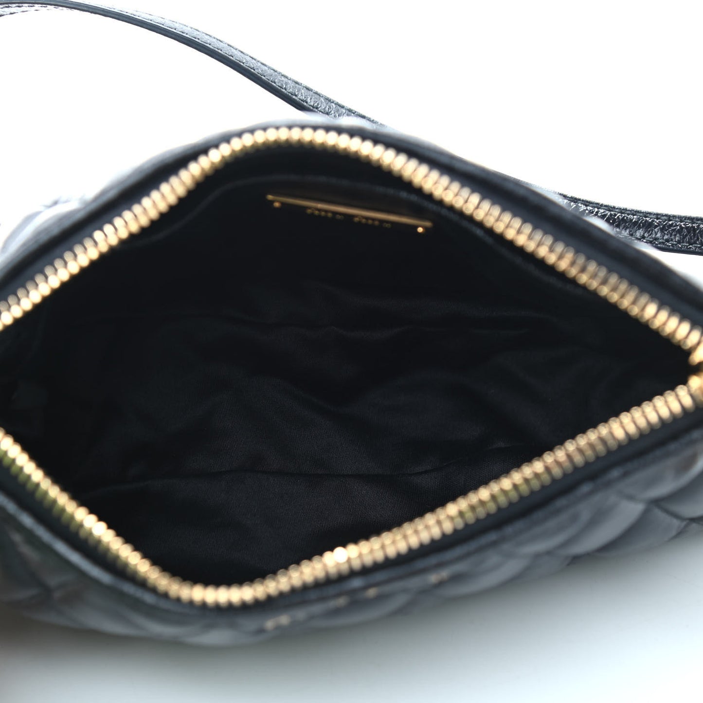 Vitello Shine Quilted Pochette Black