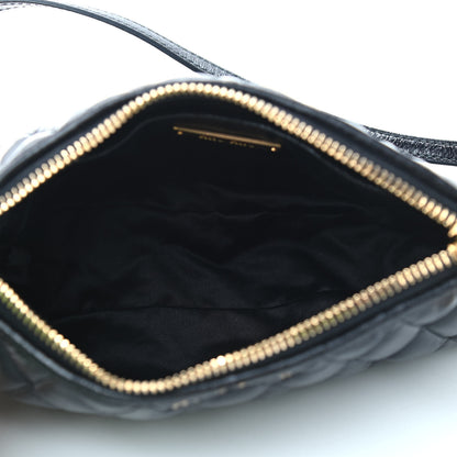 Miu Miu Vitello Shine Quilted Pochette Black 5 of 9