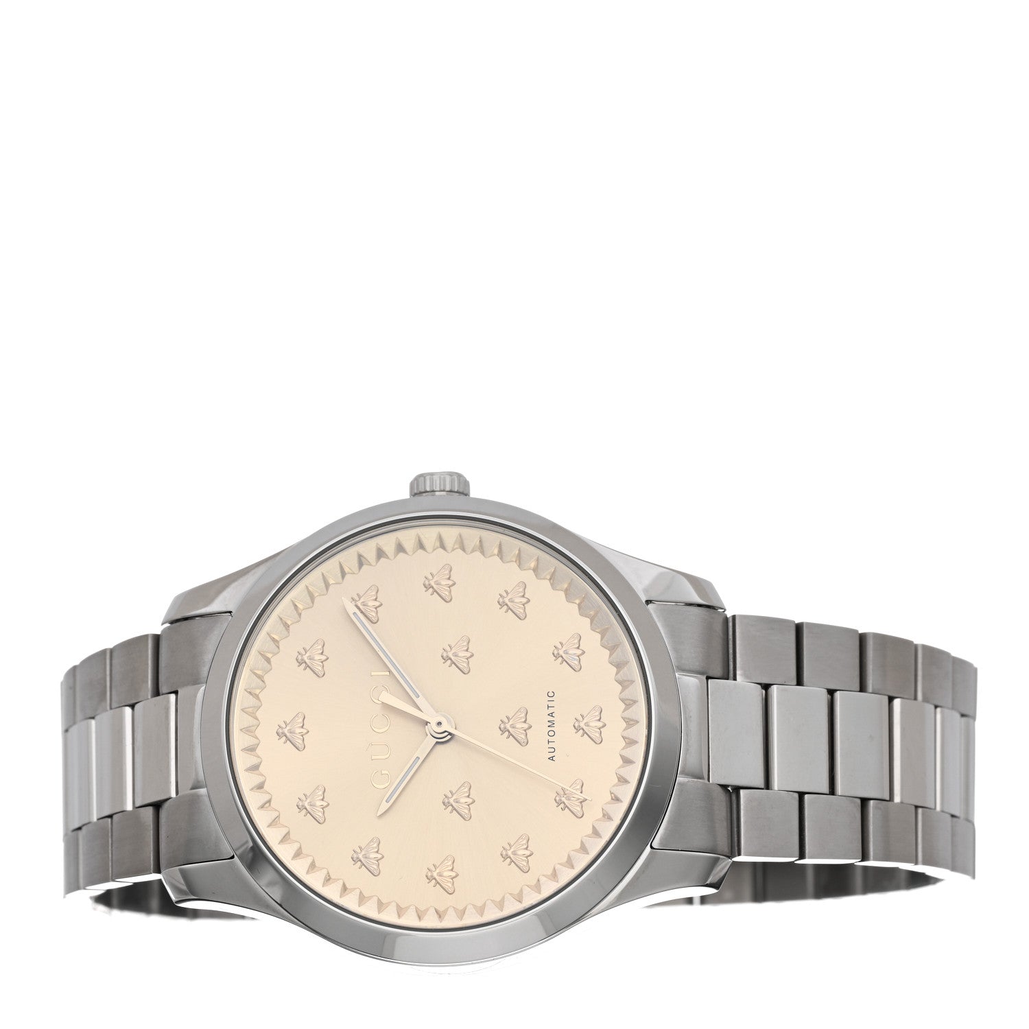 Gucci Stainless Steel 42mm Bee Automatic Watch Champagne 2 of 4