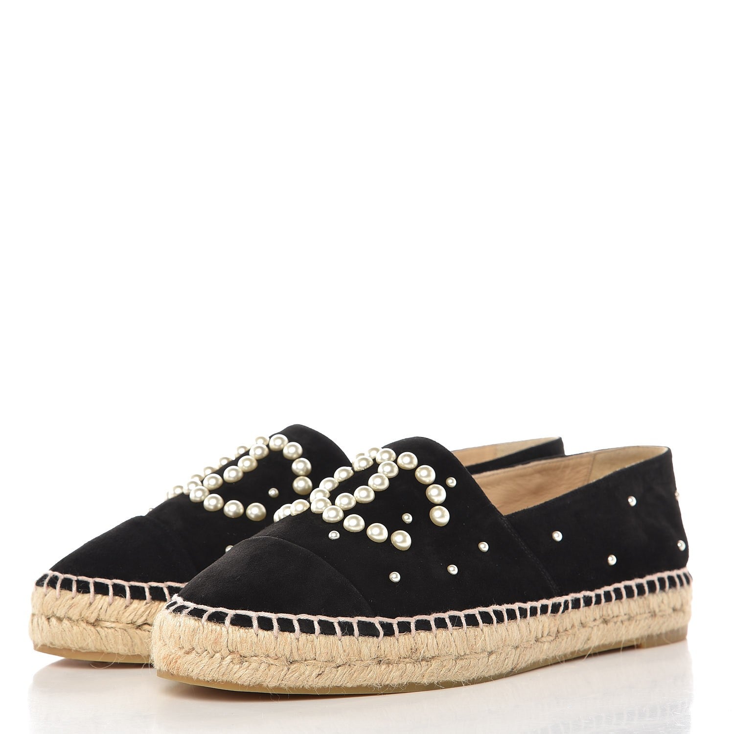 Chanel Suede Pearl CC Espadrilles 39 Black 2 of 10