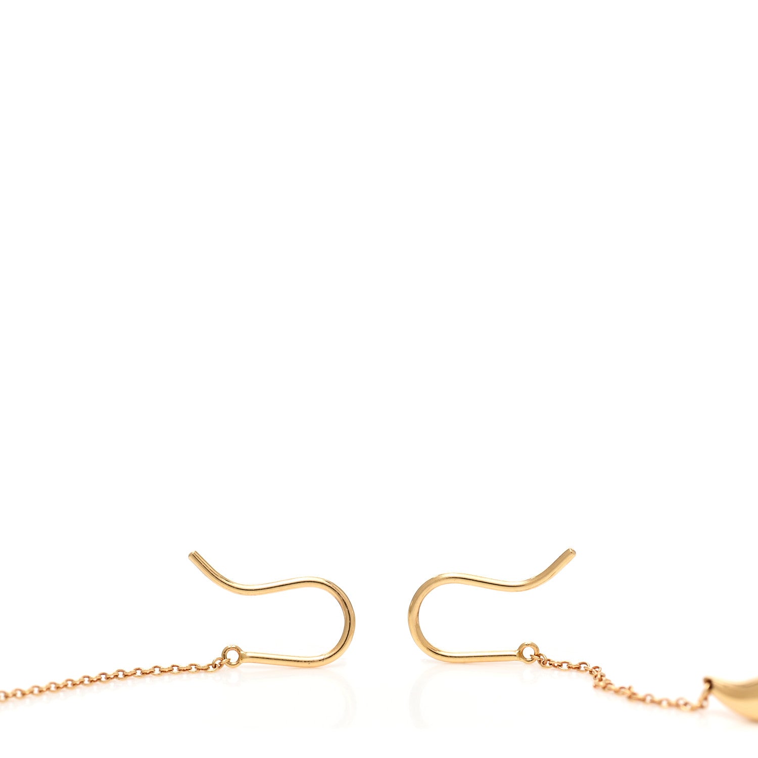 Tiffany 18K Yellow Gold Elsa Peretti Teardrop Drop Earrings 3 of 4