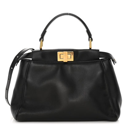 Fendi Nappa Mini Peekaboo Iconic Satchel Black 1 of 9