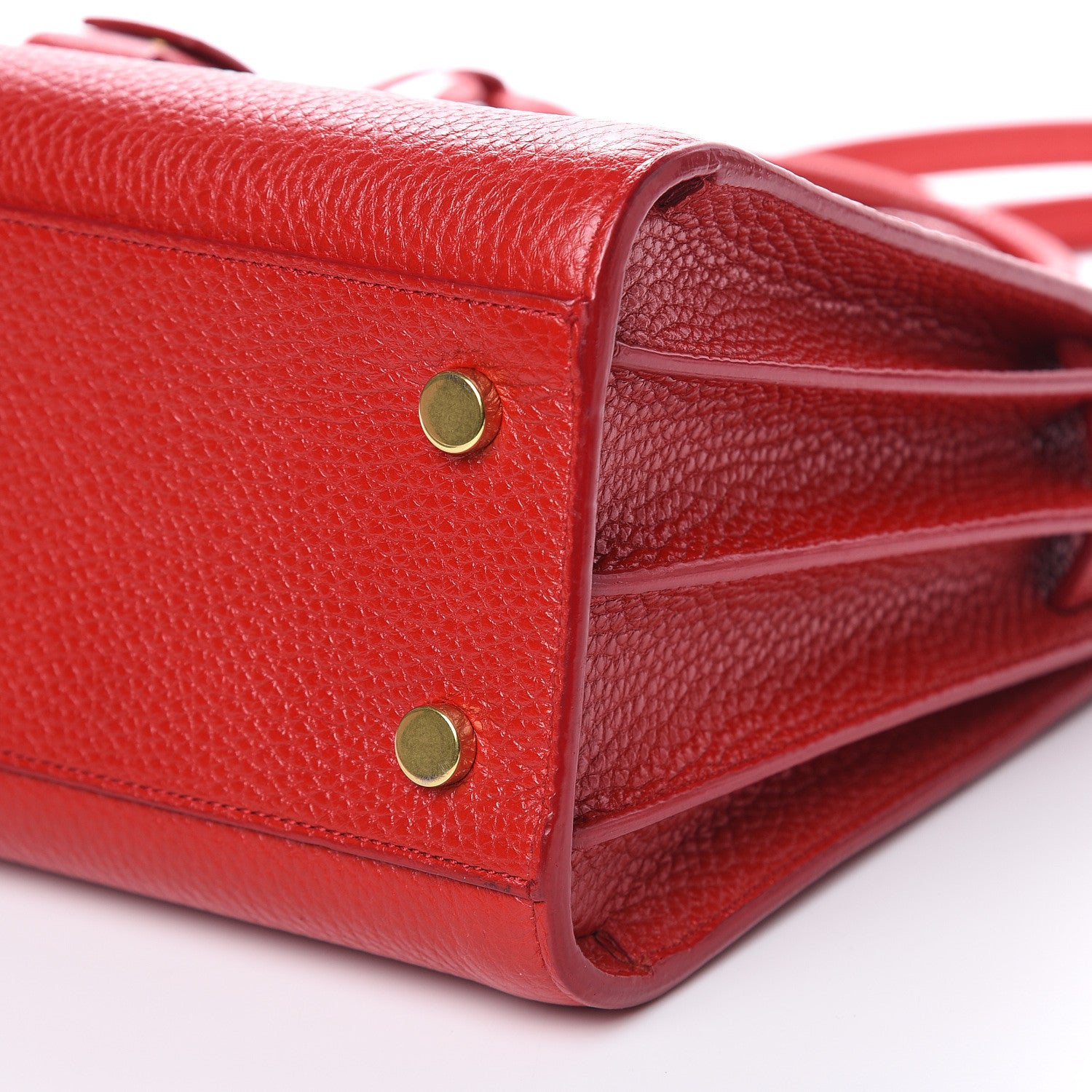 Saint Laurent Grained Calfskin Baby Sac De Jour Lipstick Red 10 of 12