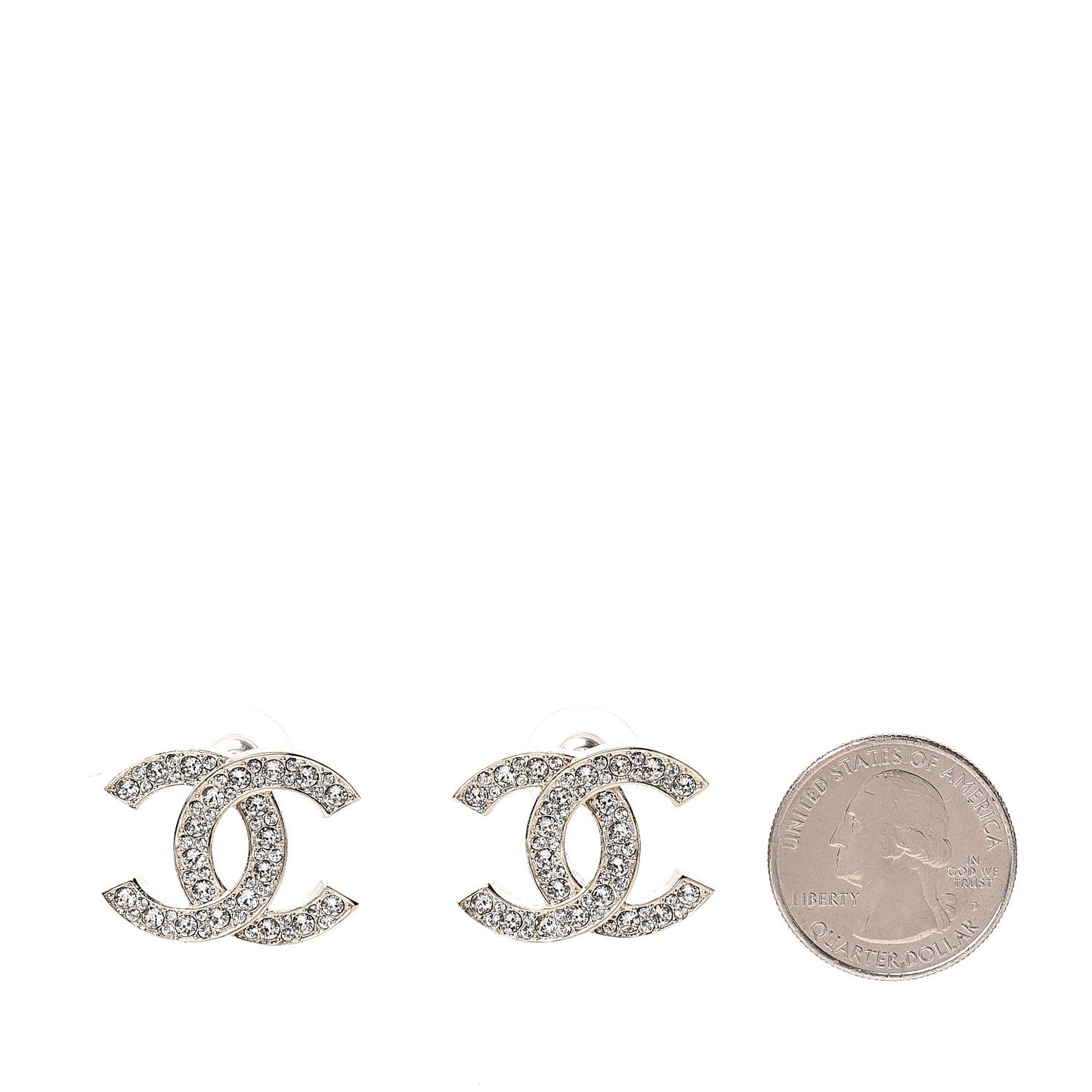 Crystal Timeless CC Earrings Silver