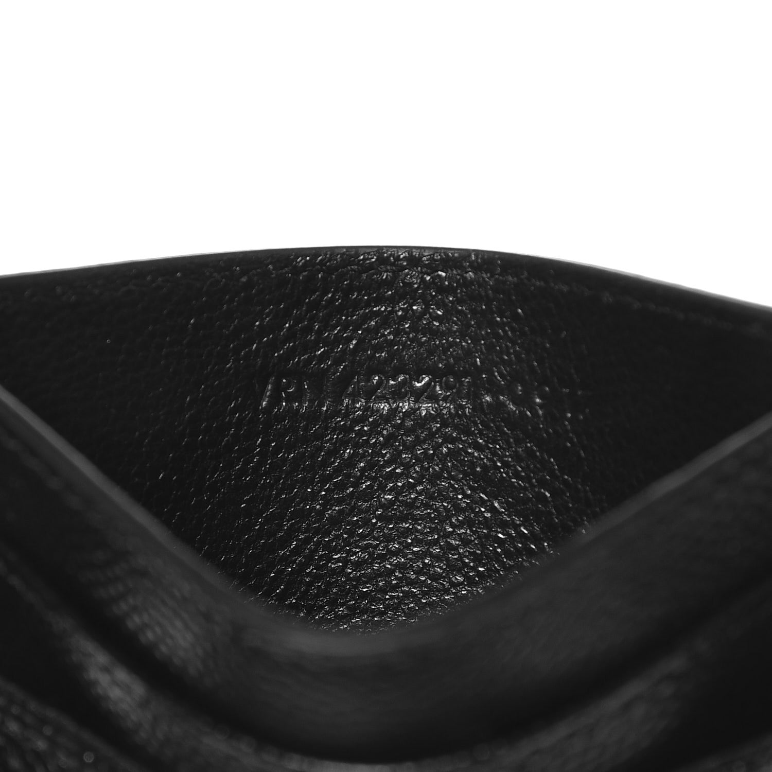 Saint Laurent Grain De Poudre Matelasse Chevron Monogram Credit Card Case Black 7 of 8