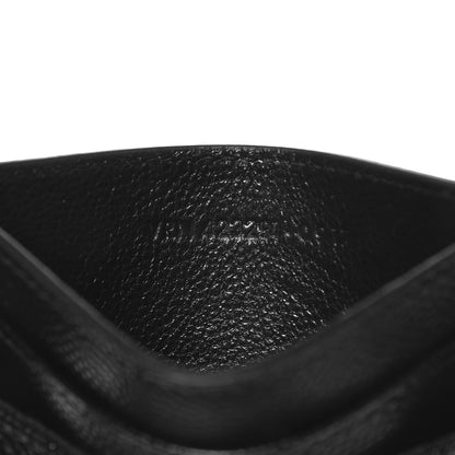 Saint Laurent Grain De Poudre Matelasse Chevron Monogram Credit Card Case Black 7 of 8