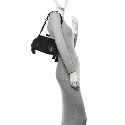 Prada Nappa Kisslock Small Frame Shoulder Bag Black 2 of 13
