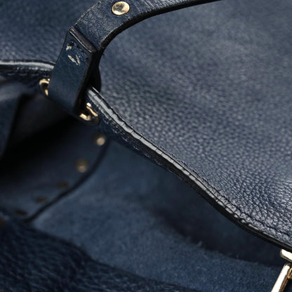 Valentino Garavani Pebbled Calfskin Medium Rockstud Tote Marine 19 of 24