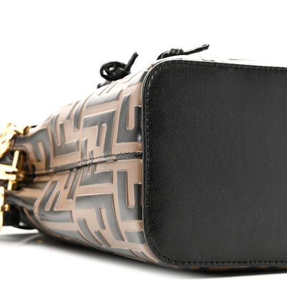 Fendi Vitello Liberty F is Fendi Bi-Color FF 1974 Embossed Mini Mon Tresor Bucket Bag Maya Black 10 of 12
