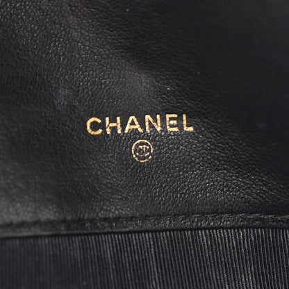 Chanel Lambskin Diamond Stitched Envelope Long Flap Wallet Black 6 of 8