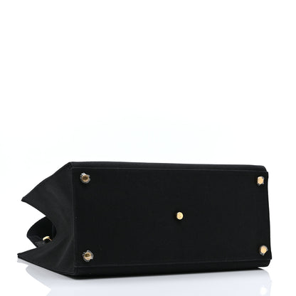 Fendi X VERSACE Cotton Canvas Cuoio Romano Fendace Logo Embroidered Signature Shopping Tote Black Gold 4 of 11