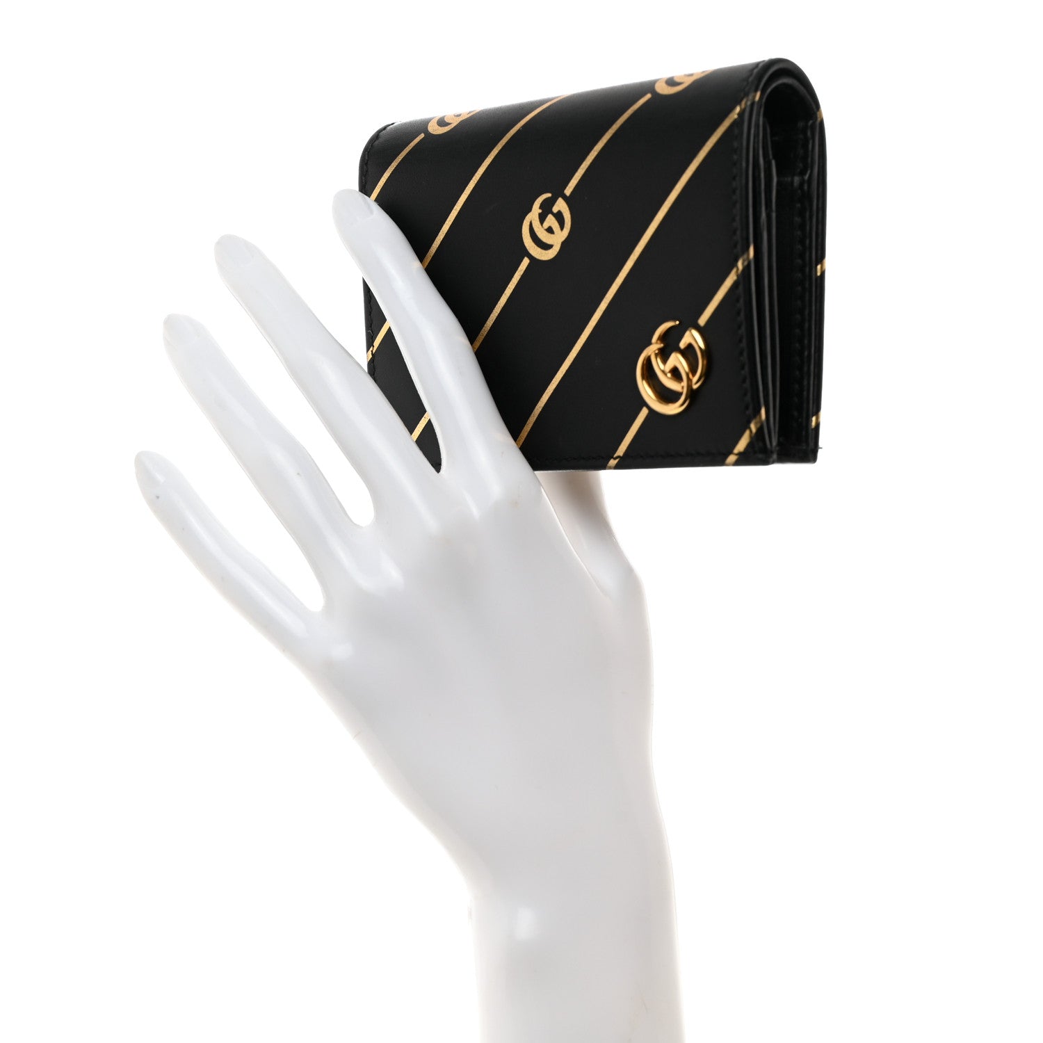 Gucci Calfskin Diagonal GG Card Case Black 2 of 7
