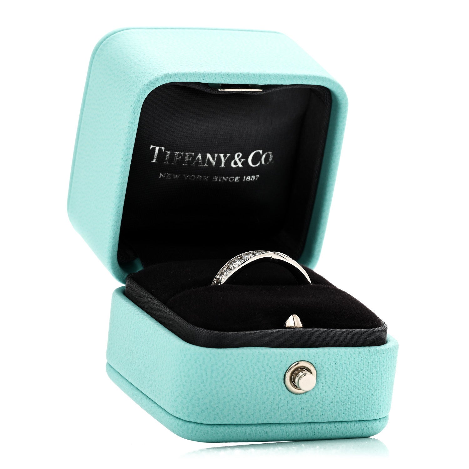 Tiffany Platinum Diamond 4.3mm Harmony Band Ring 54 7 6 of 6