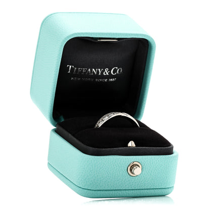 Tiffany Platinum Diamond 4.3mm Harmony Band Ring 54 7 6 of 6