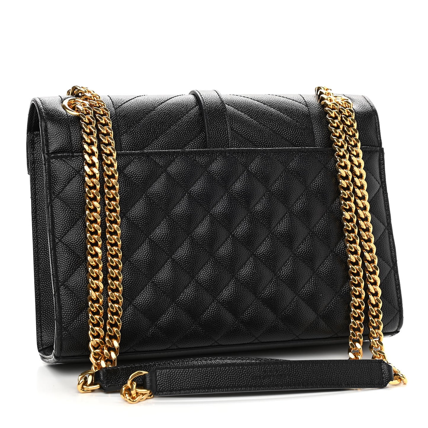 Grain De Poudre Textured Mixed Matelasse Triquilt Medium Monogram Satchel Black