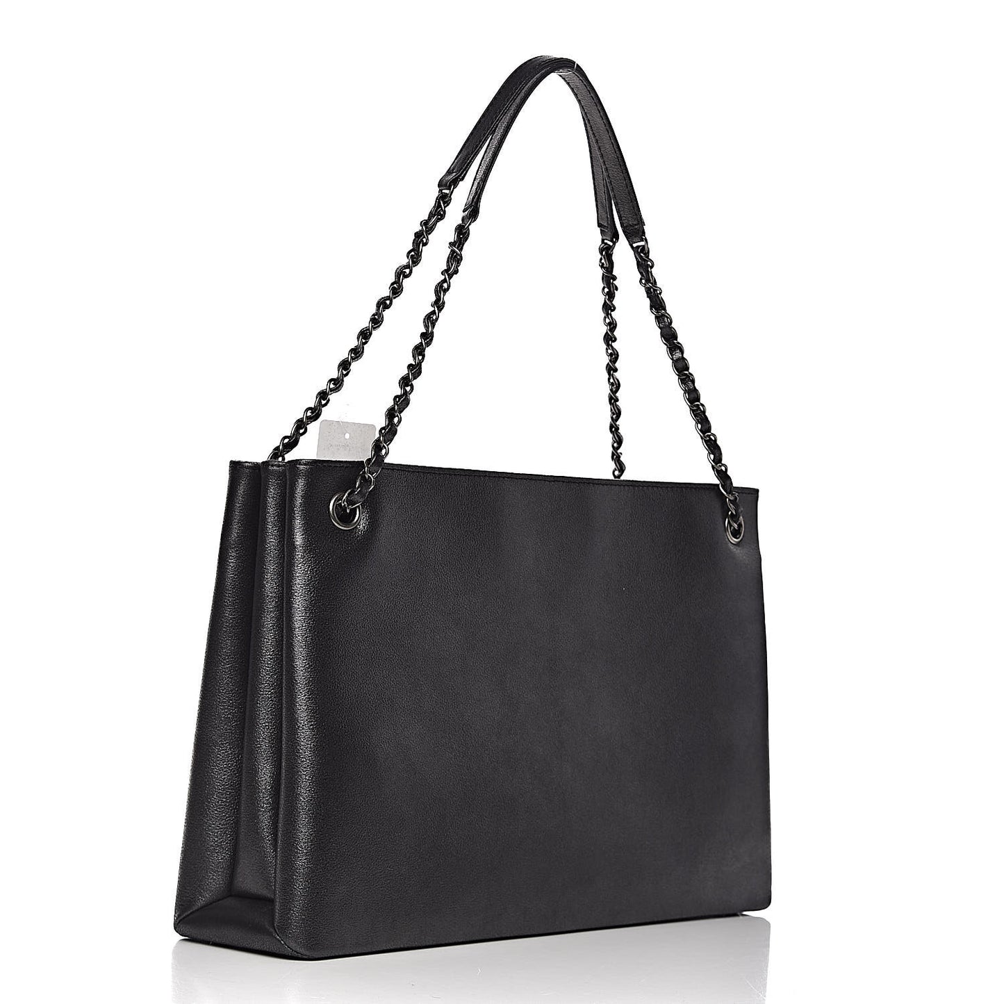 Iridescent Calfskin CC East West Shopping Tote Black