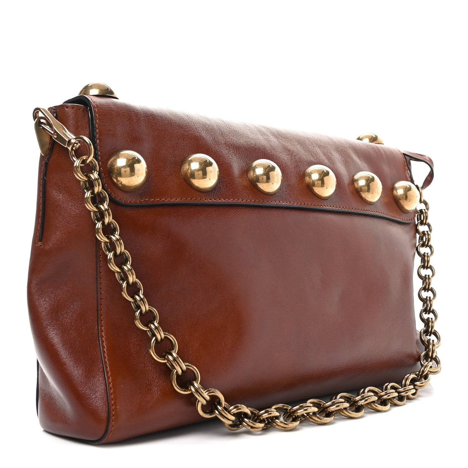 Marc Jacobs Goatskin Grommet Gotham Shoulder Bag Chestnut 3 of 9