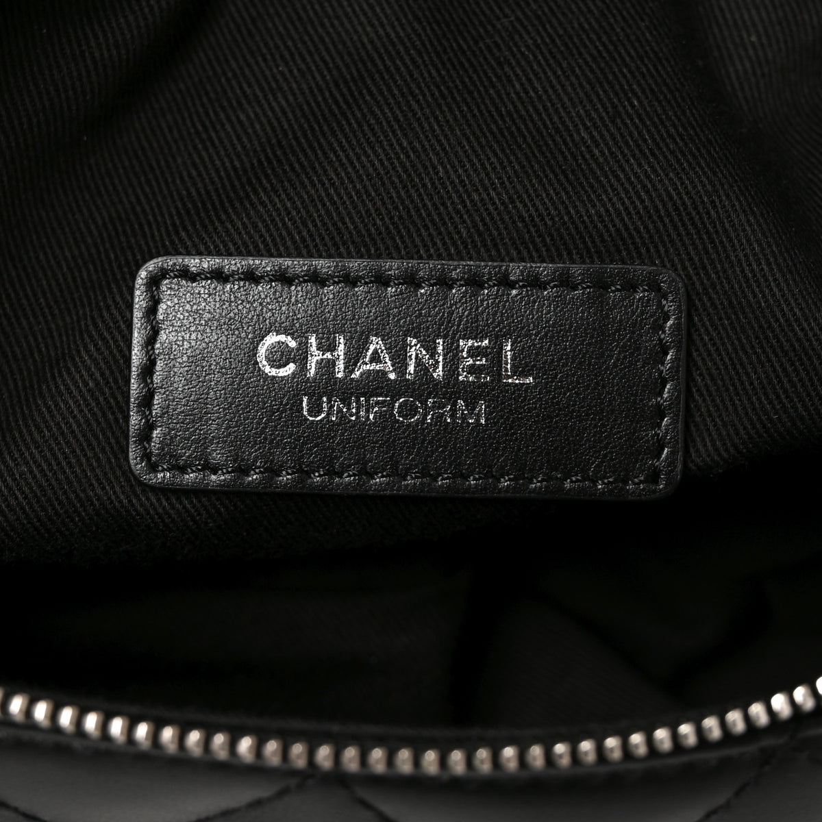 Calfskin Quilted Uniform Waist Belt Bag Black