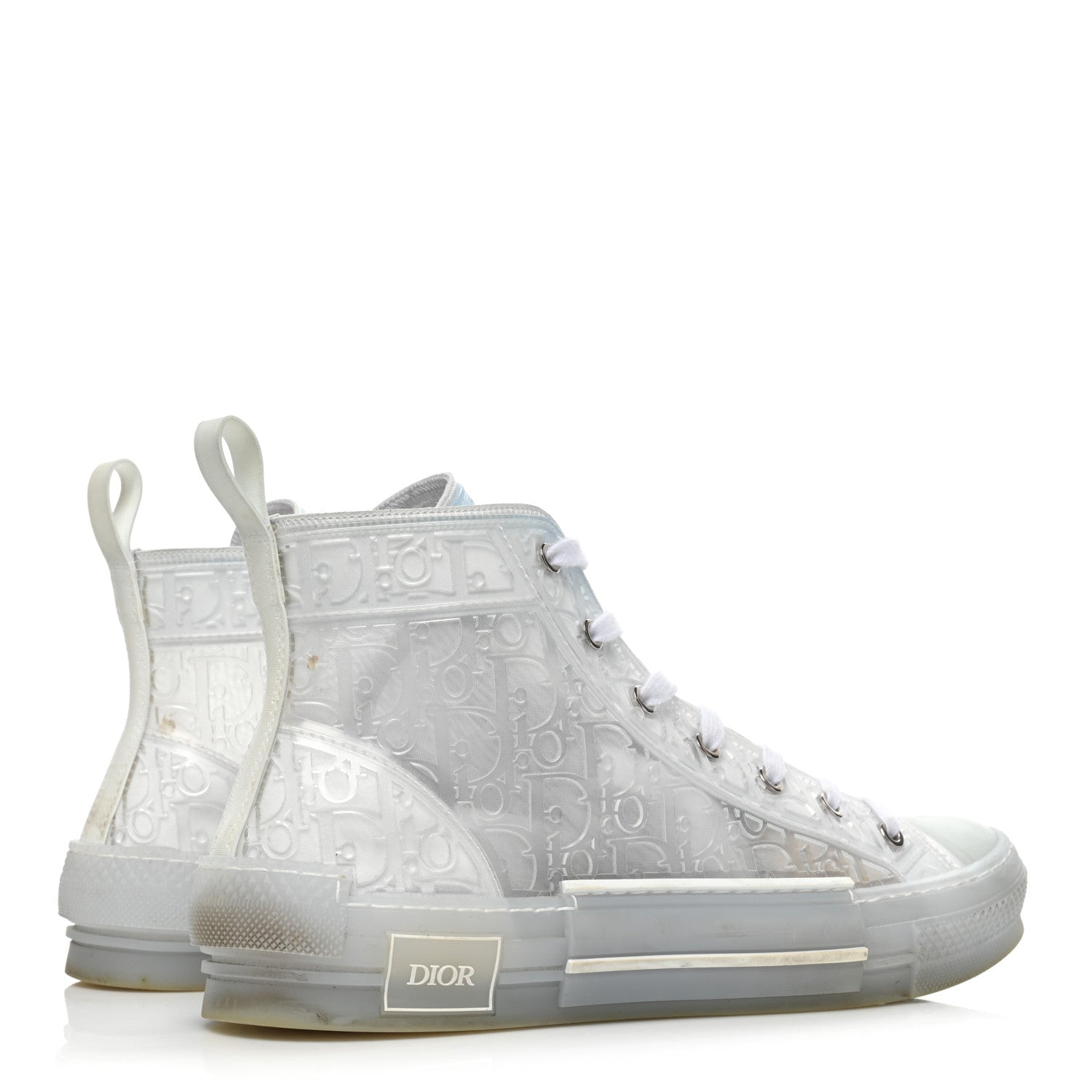 Christian Dior PVC Oblique Embossed Mens B23 High Top Sneakers 44 White 5 of 13
