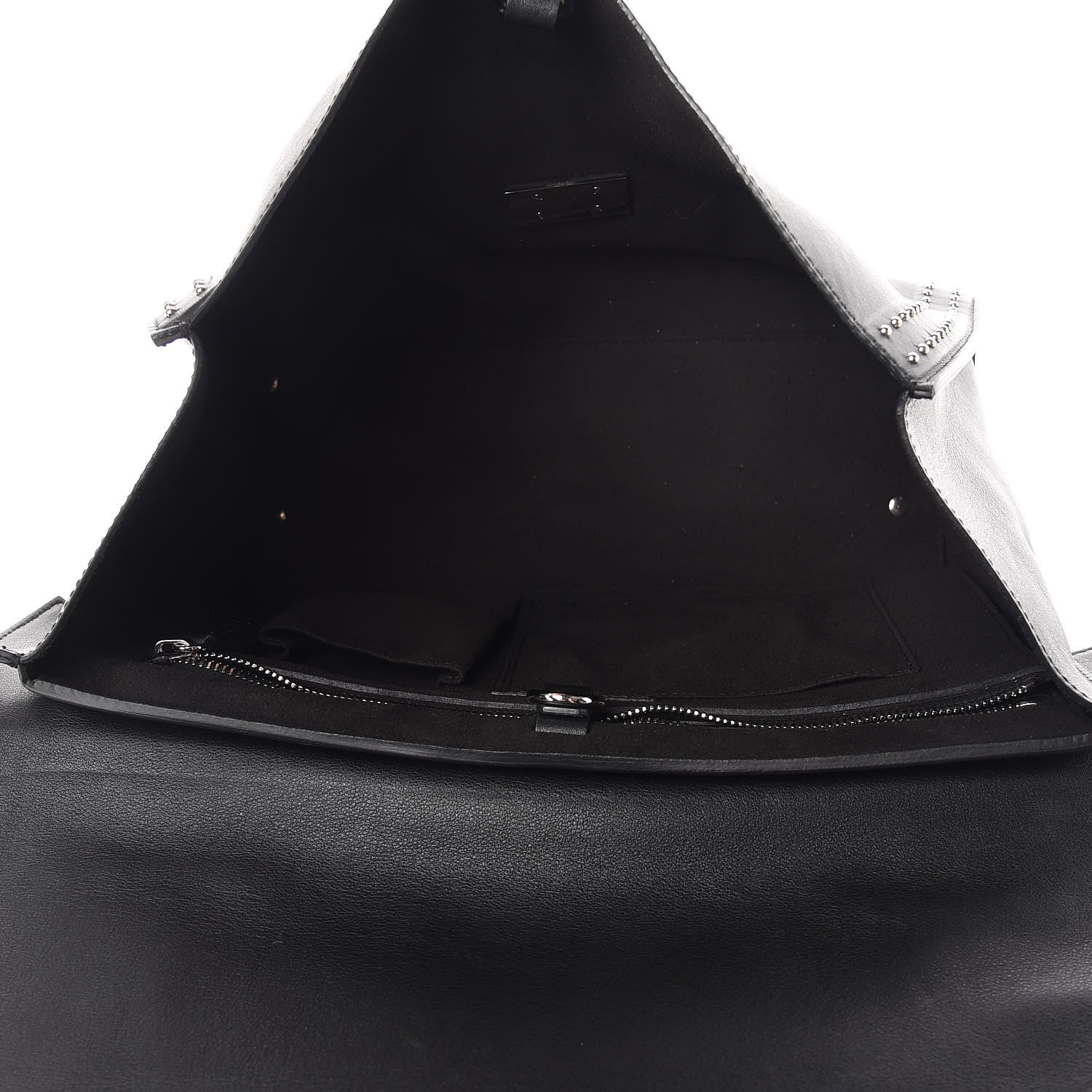 Givenchy Grained Calfskin Studded Medium Shark Lock Satchel Black 6 of 15