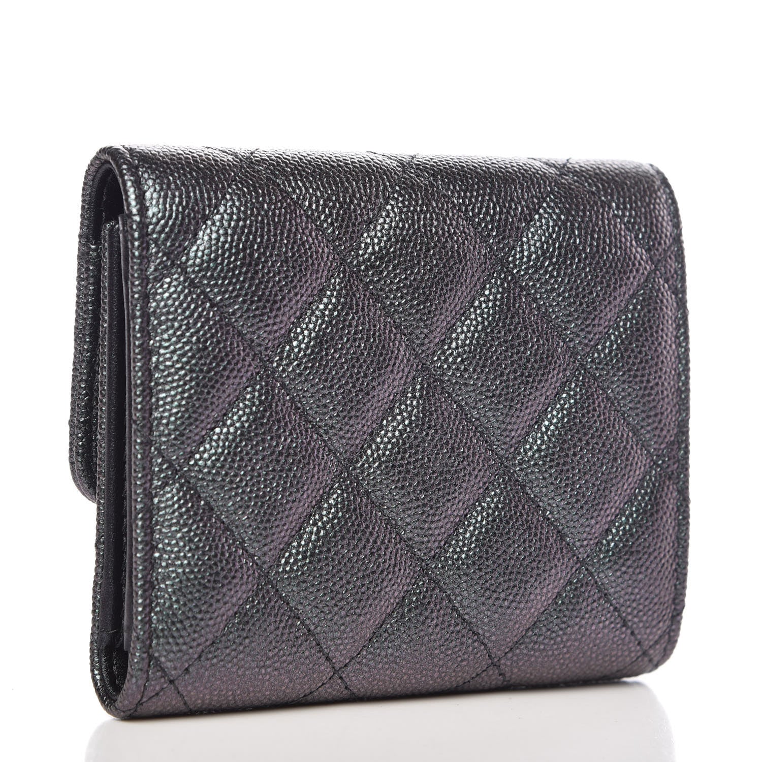 Chanel Iridescent Caviar Quilted Small Flap Wallet Black 3 of 9