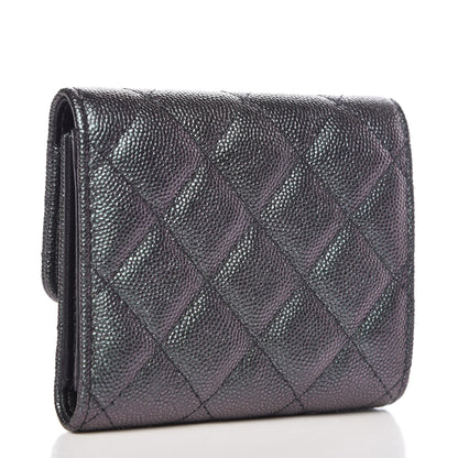Chanel Iridescent Caviar Quilted Small Flap Wallet Black 3 of 9