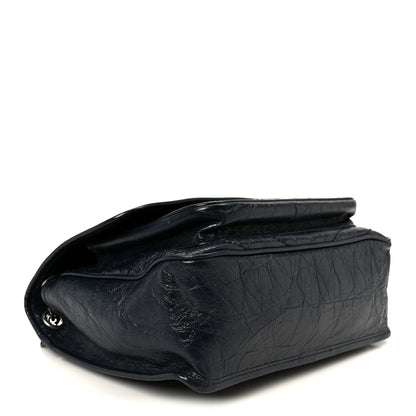 Saint Laurent Crinkled Calfskin Matelasse Monogram Medium Niki Chain Satchel Deep Marine 3 of 10