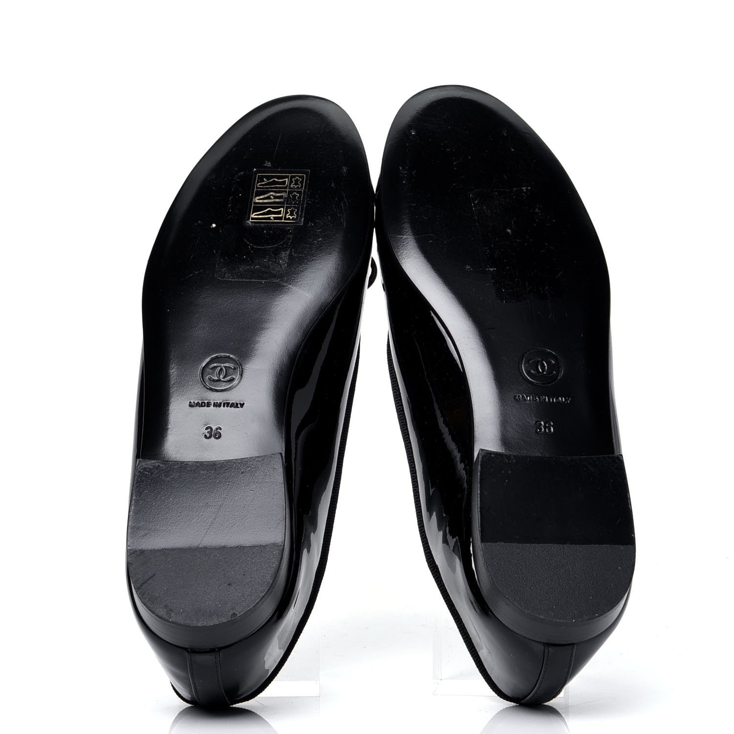 Chanel Patent CC Cap Toe Ballerina Flats 36 Black 5 of 6