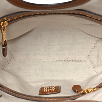 Miu Miu Soft Calf Softy Small Ivy Tote Bag Caramel 5 of 9