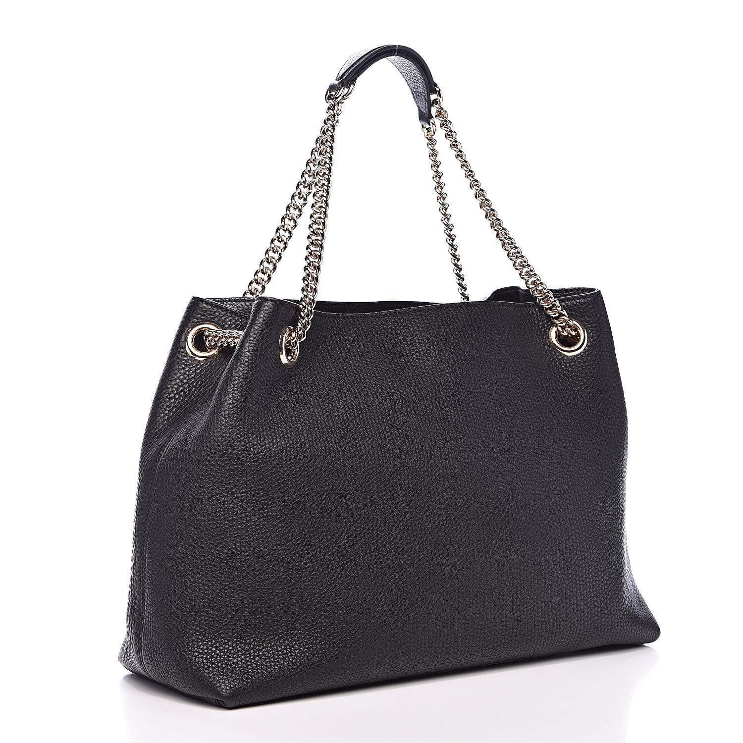 Gucci Pebbled Calfskin Medium Soho Chain Shoulder Bag Black 3 of 10
