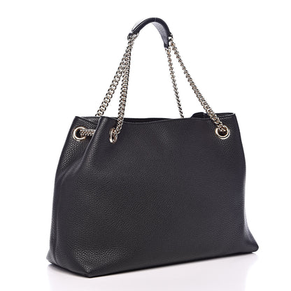 Gucci Pebbled Calfskin Medium Soho Chain Shoulder Bag Black 3 of 10