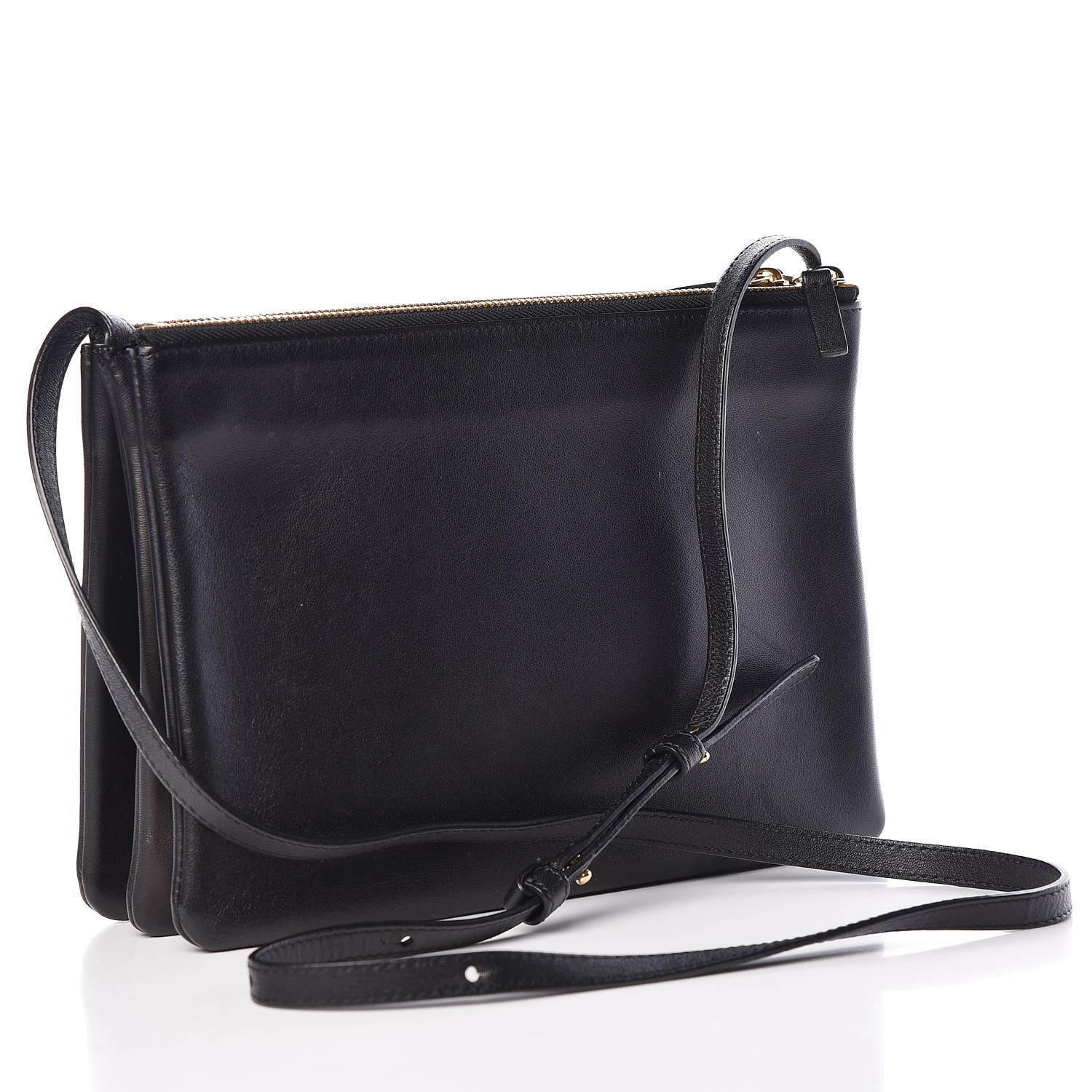 Celine Lambskin Large Trio Crossbody Bag Black 3 of 14