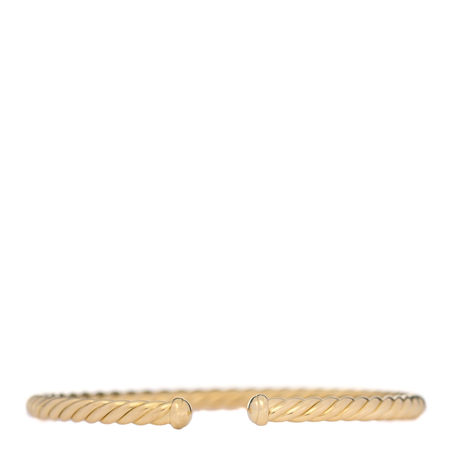 David Yurman 18K Yellow Gold 4mm Cablespira Bracelet 1 of 6