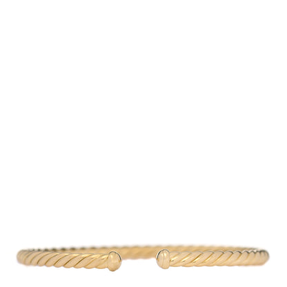 David Yurman 18K Yellow Gold 4mm Cablespira Bracelet 1 of 6