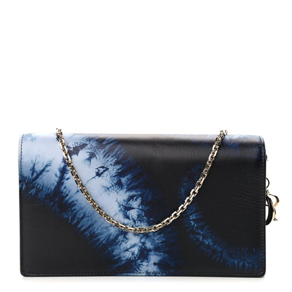 Christian Dior Calfskin Tie Dye Wallet On Chain Blue 1 of 9