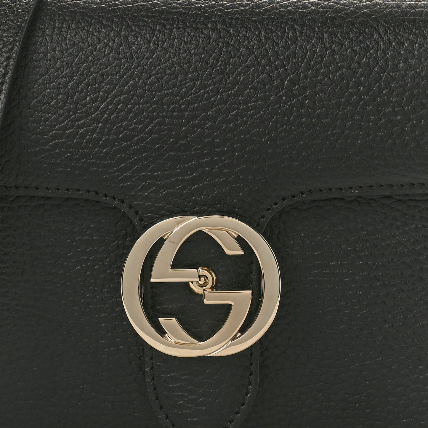 Dollar Calfskin Small Interlocking G Shoulder Bag Black