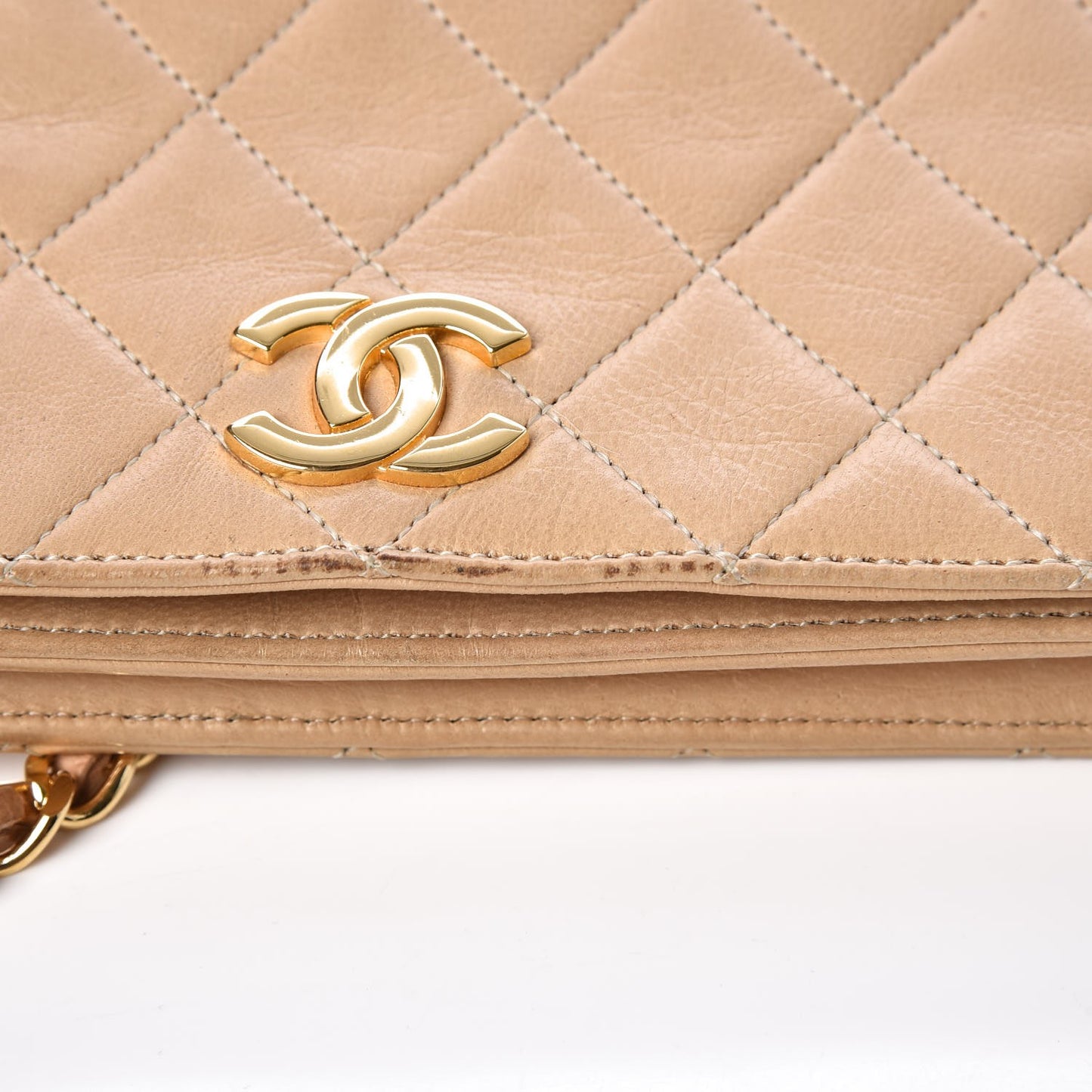 Lambskin Quilted Mini Flap Beige