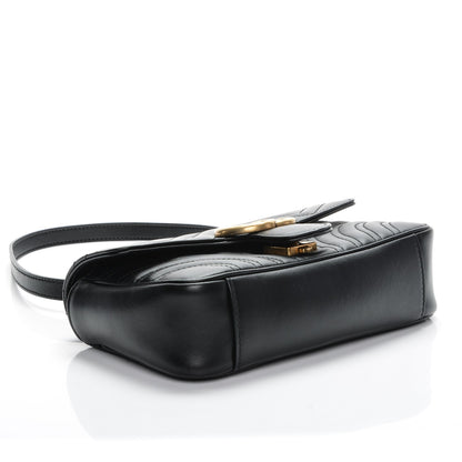 Gucci Calfskin Matelasse Mini GG Marmont Shoulder Bag Black 4 of 7