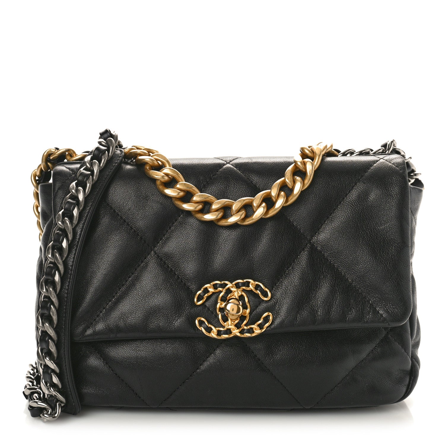 Chanel Lambskin Quilted Medium Chanel 19 Flap Black 1 of 10