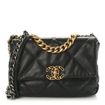 Chanel Lambskin Quilted Medium Chanel 19 Flap Black 1 of 10