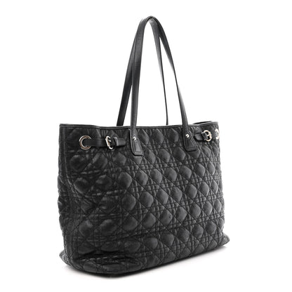 Christian Dior Coated Canvas Cannage Medium Panarea Tote Black 3 of 18