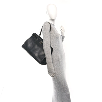 Chanel Metallic Grained Calfskin Woven Chain Large Shopping Bag Black 2 of 10