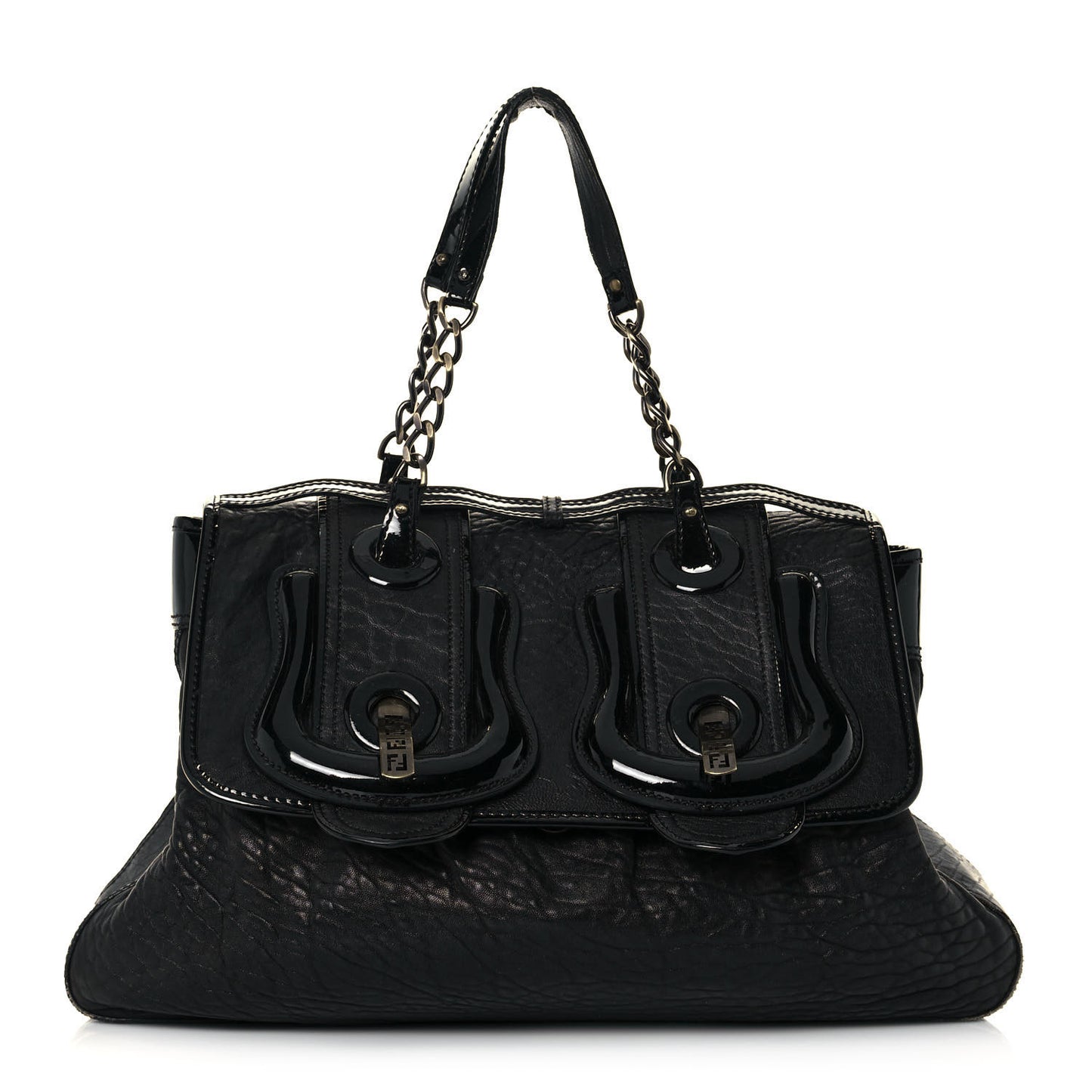 Nappa Patent Large B Bag Black