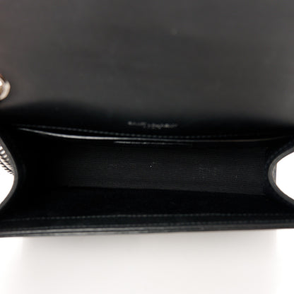 Saint Laurent Calfskin Lizard Embossed Small Classic Monogram Kate Tassel Satchel Black 5 of 11