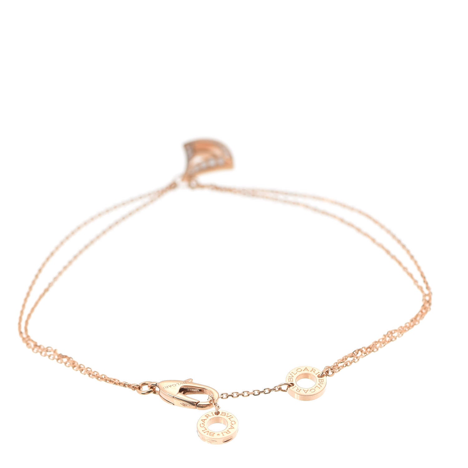 Bulgari 18K Rose Gold Diamond Divas' Dream Openwork Bracelet ML 3 of 7